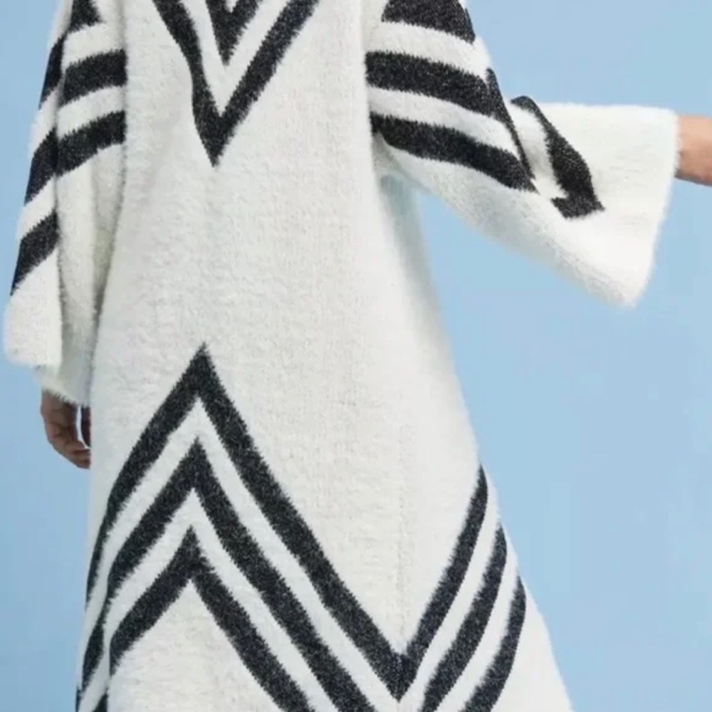 Anthropologie Sleeping on Snow - Longline Chevron Duster Cardigan O/S Soft Cozy